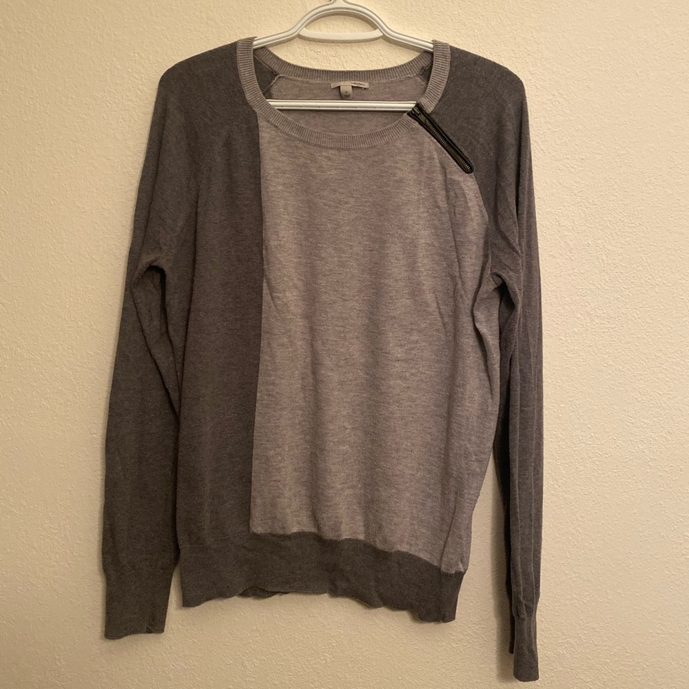 Halogen Grey Color Block Sweater - image 1